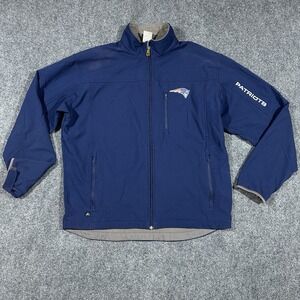 NFL Team New England Patriots Softshell Jacket Navy Blue Mens XL Full‎ Zip